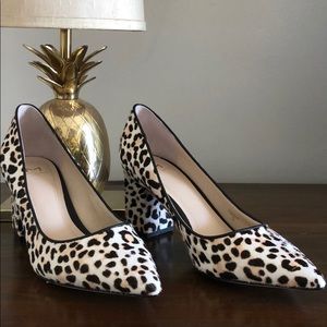 Pointed toe Marc Fisher heels leopard print